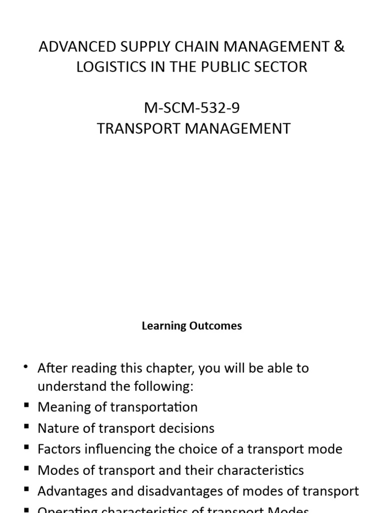 Advanced Transport Management Strategies | PDF | Transport | Cargo