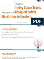 High Performing Scrum Teams Need Psychological Safety