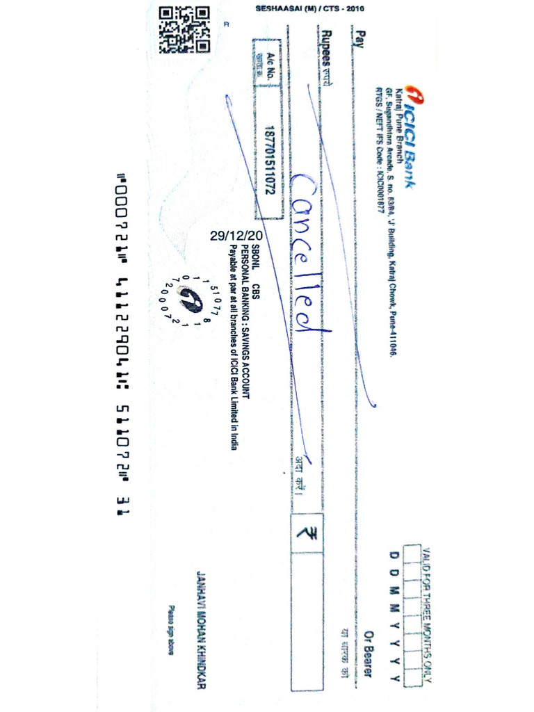 Cancelled Cheque PDF