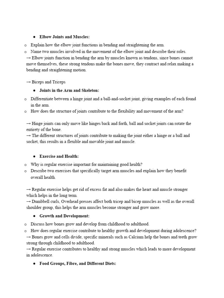 Chapter 7 Questions Biology Pdf Foods Arm