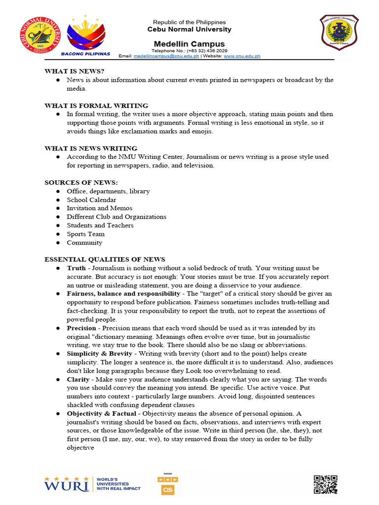 Campus News Writing | PDF | News | Linguistic Morphology