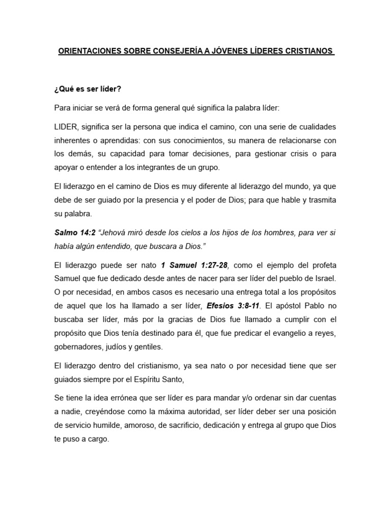Liderazgo Cristiano y Servicio Juvenil | PDF | Cristo (título) | Liderazgo