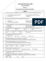 Practice Worksheet - Linear Eqns