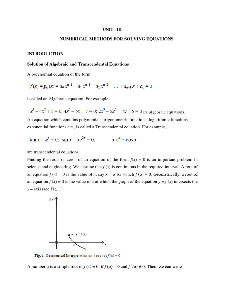 Numerical Methods for Equation Solving | PDF | Equations | Applied ...