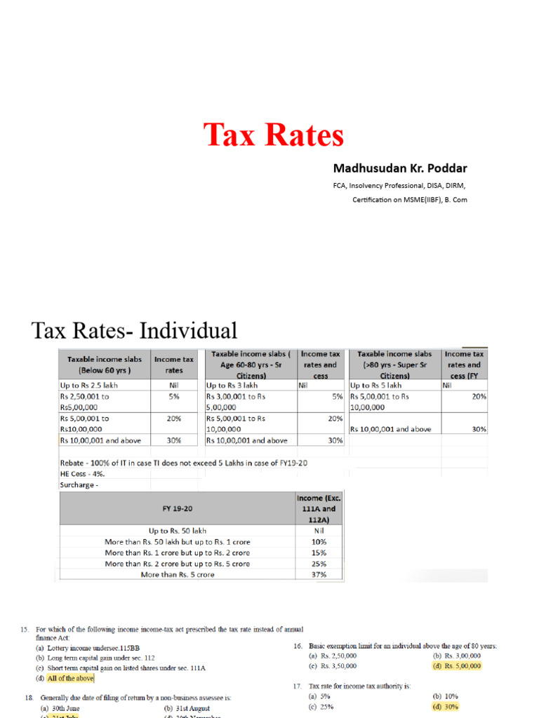 Tax Rates | PDF