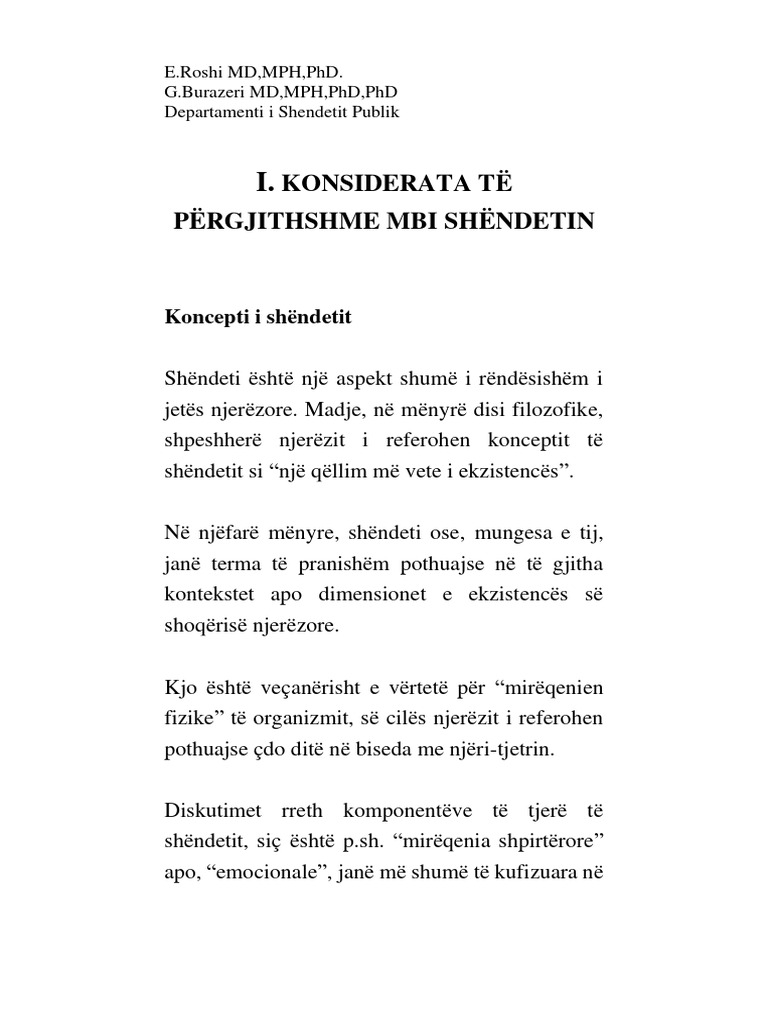 Libri I Hyrje Ne Shendet Publik | PDF