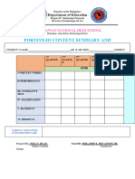 Student's Portfolio Summary