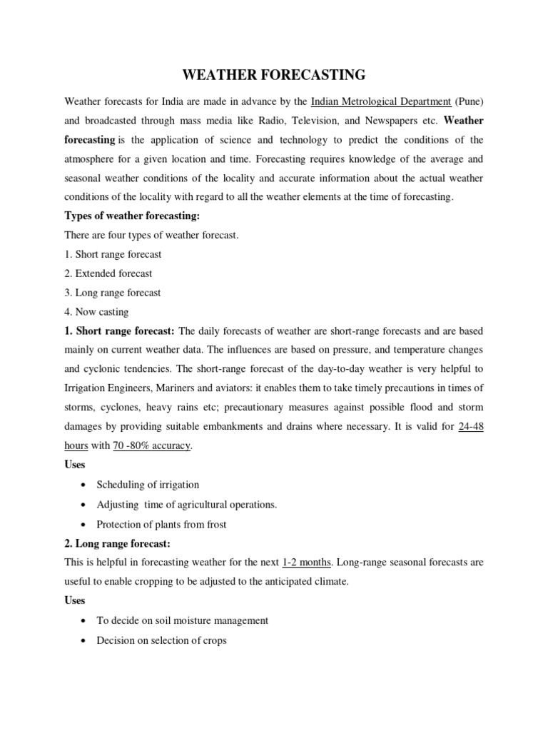 Weather Forecasting And Climate Normals Pdf Weather Forecasting
