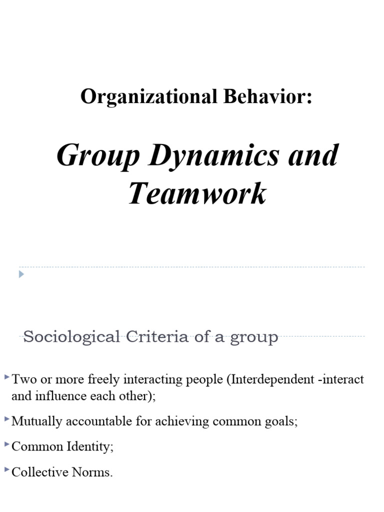 Group Dynamics PDF Group Cohesiveness Conformity