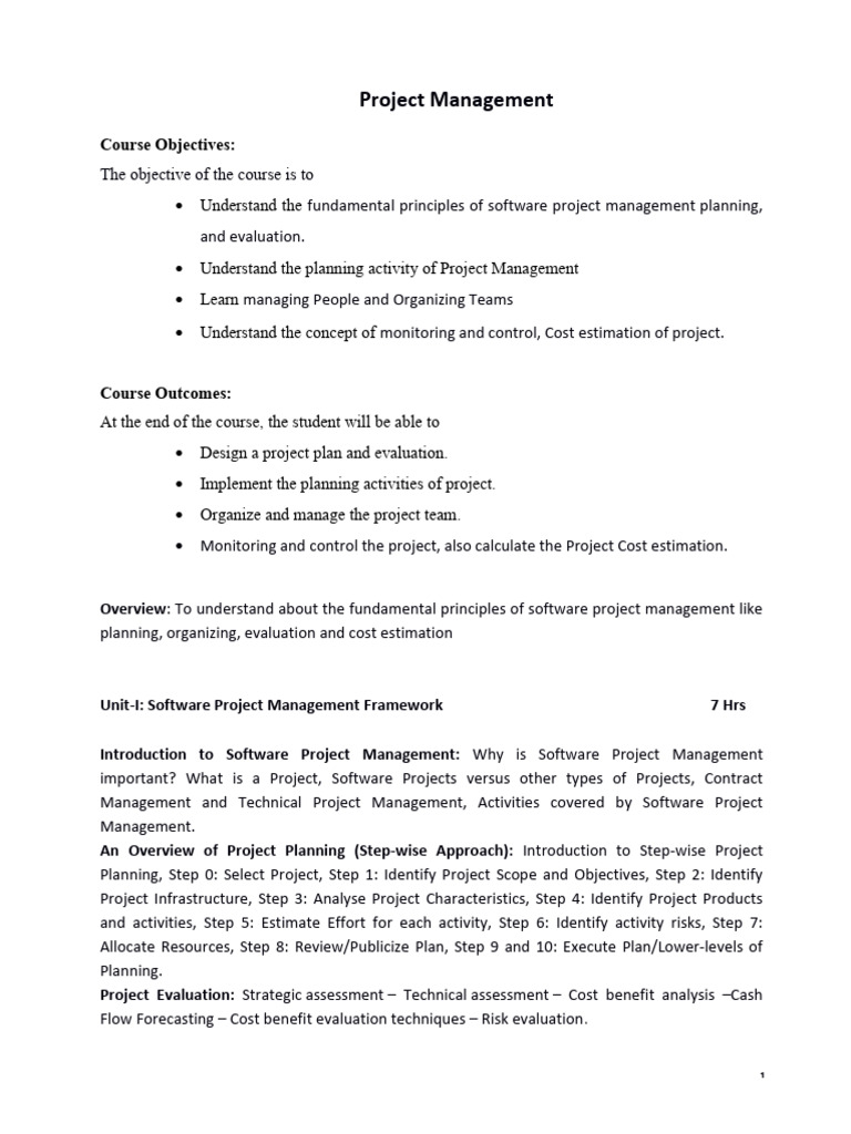 Project Management Pdf Project Management Business