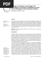 Strategy As Evolution With Design: The Foundations of Dynamic Capabilities and The Role of Managers in The Economic System