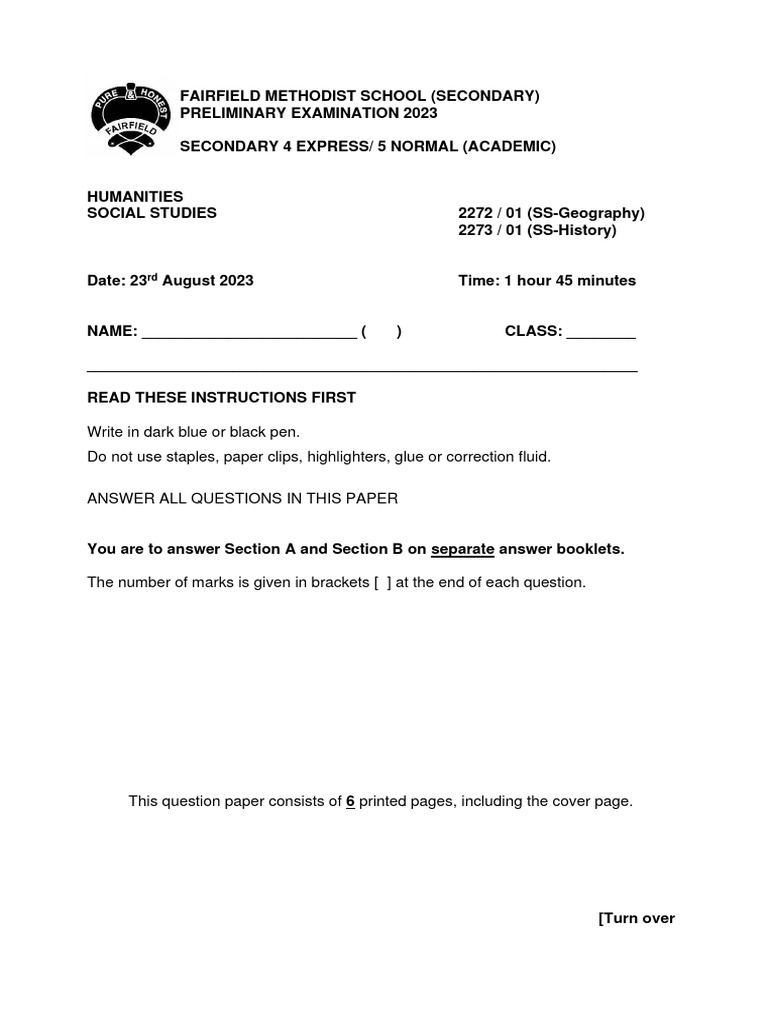 2023 FMSS Sec 4E SS Prelims Sharing | PDF | Indigenous Peoples | Mining