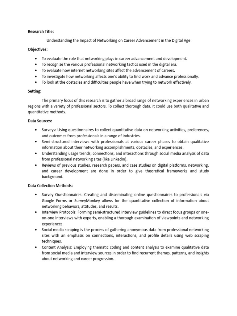 Understanding The Impact of Networking On Career Advancement in The