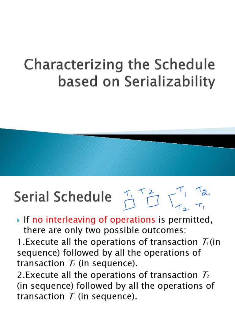 Transaction Schedule Conflicts | PDF | Information Technology ...