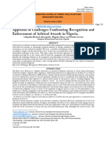 Appraisal of Challenges Confronting Recognition and Enforcement of Arbitral Awards in Nigeria.