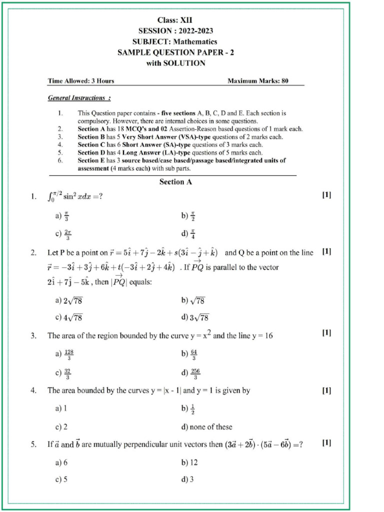 SP12 Maths 12th 2023 EduBack | PDF