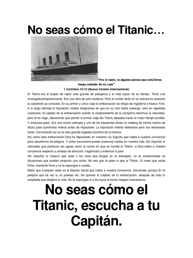 No Seas Cómo El Titanic | PDF