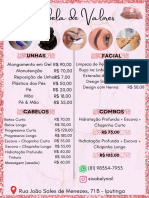 Tabela de Valores