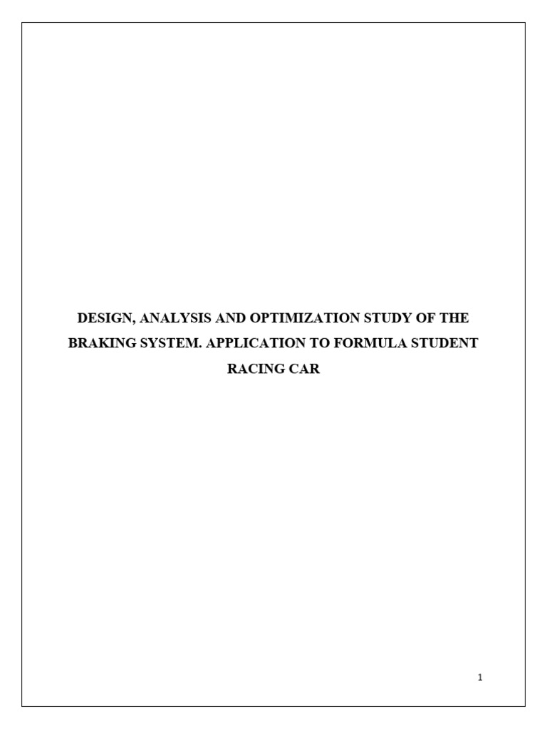 Braking System Design for Formula Student | PDF | Brake | Vehicle Parts