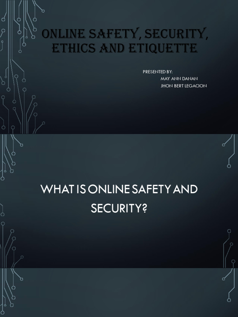 Online Safety Security Ethics and Etiquette PDF Security Computer