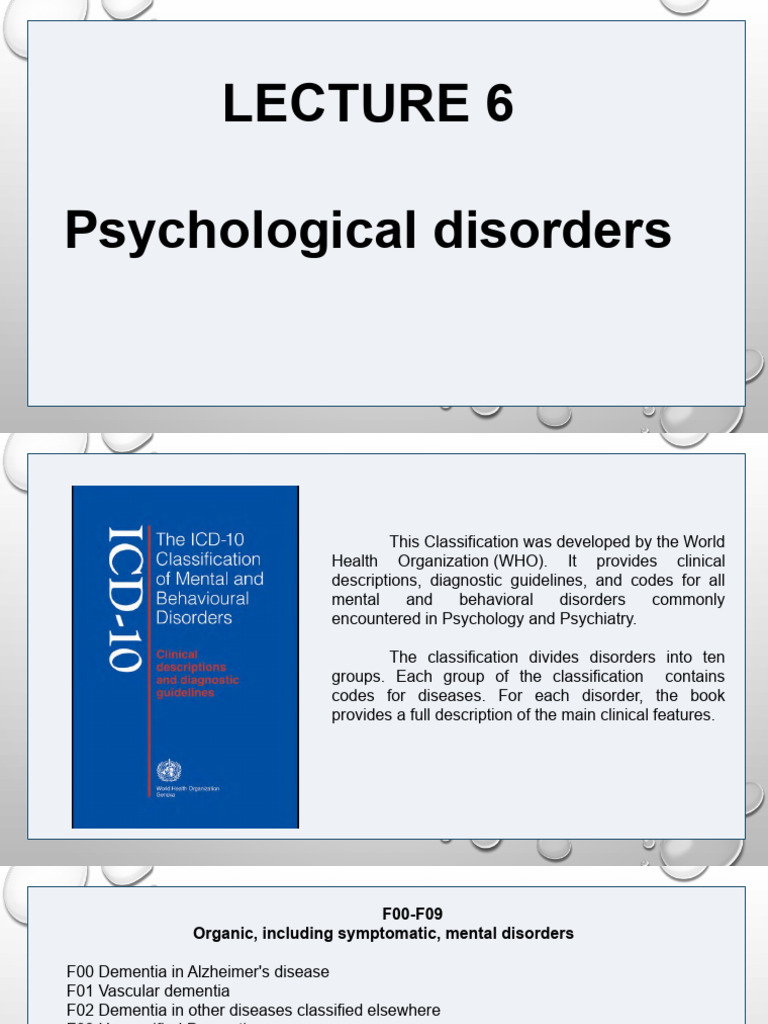 Overview of Psychological Disorders | PDF | Mental Disorder | Bipolar ...