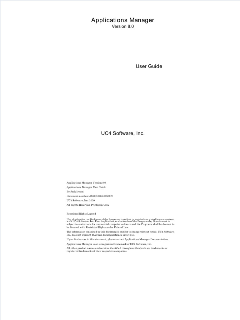 UC4 Applications Manager 8.0 Guide | PDF | Application Software ...
