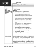 Feleke Course Plan DataCom & Networking