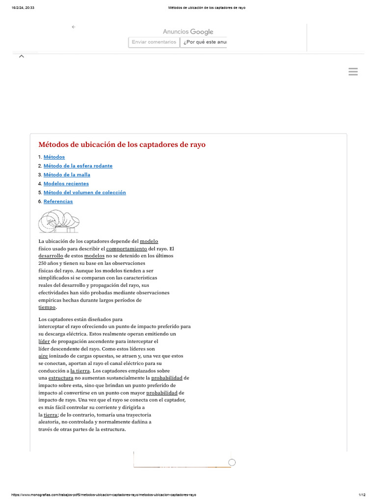 Métodos para Ubicar Captadores de Rayo | PDF | Relámpago | Esfera