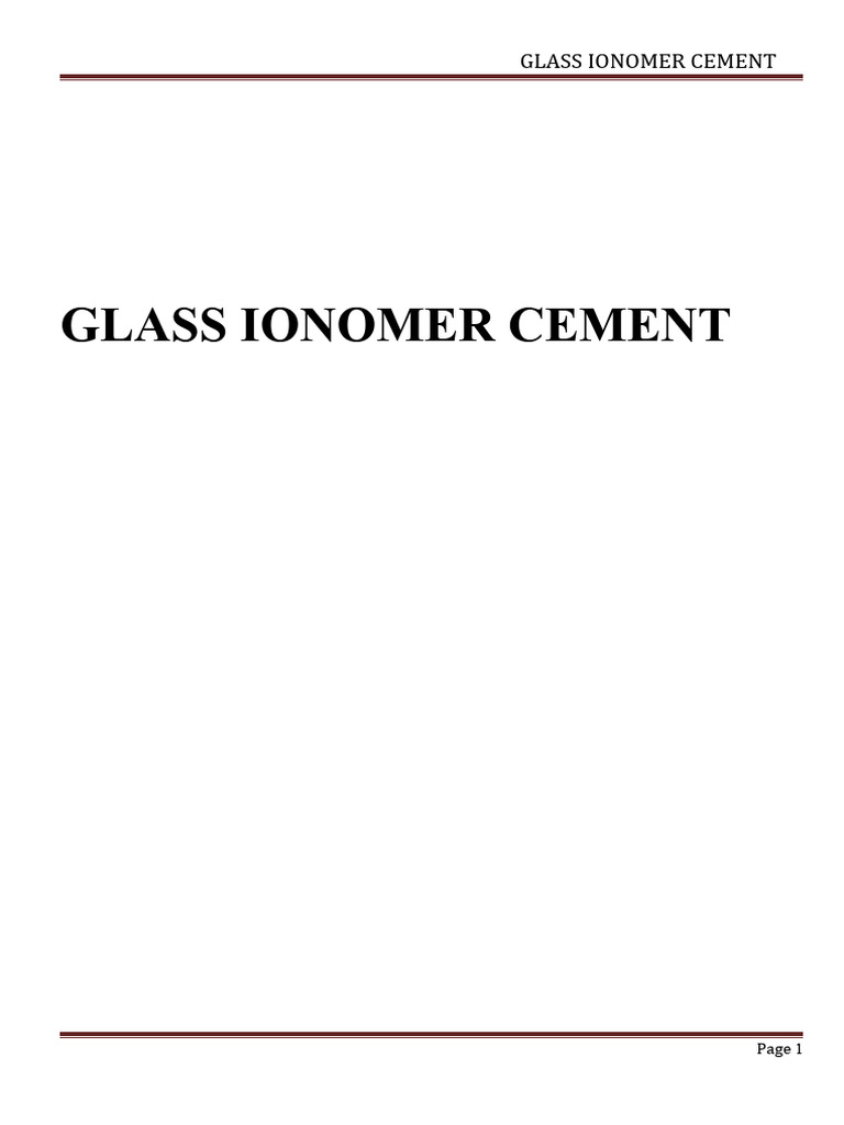 3 Glass Ionomer Cement PDF Dental Material Dental Composite
