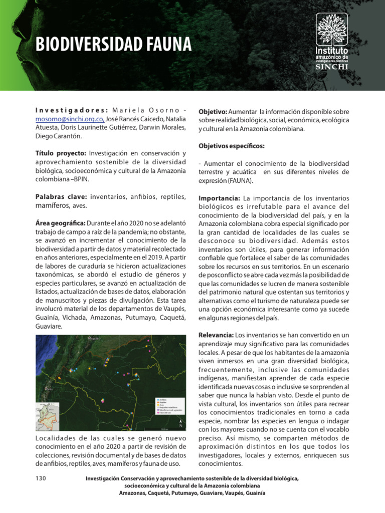 Conservación de Especies Emblemáticas en Amazonia | PDF | Colombia ...