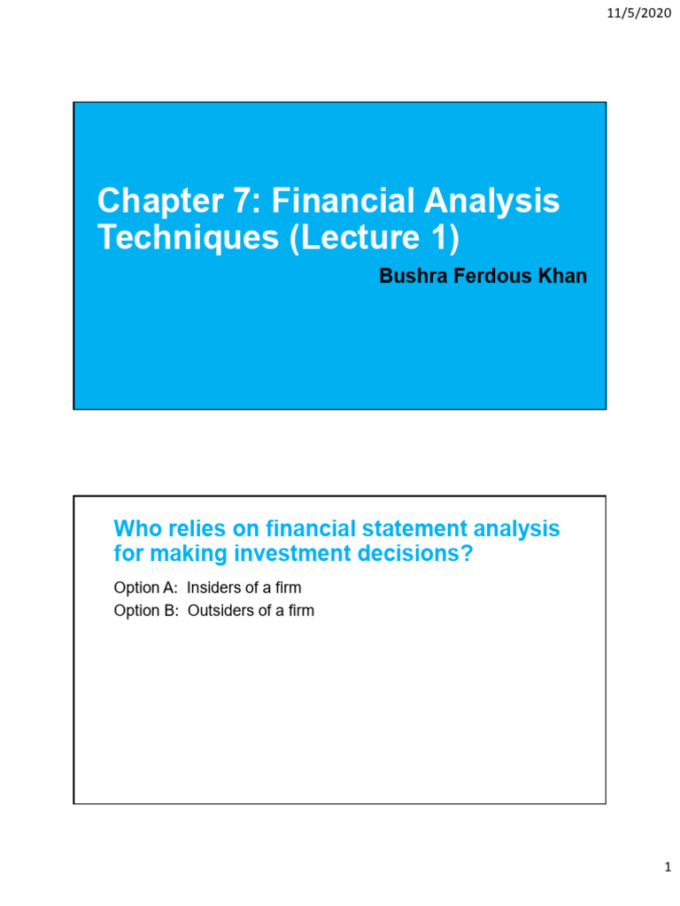 Financial Statement Analysis Techniques | PDF | Equity (Finance ...