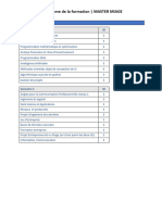 Programme Formation M1 MIAGE