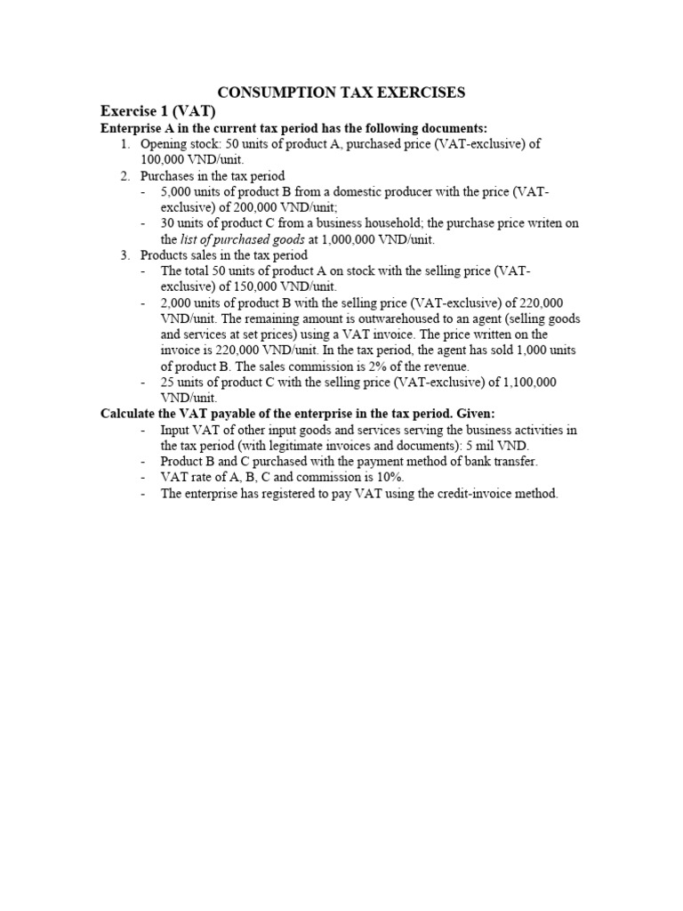 VAT Exclusive Calculations Overview | PDF | Value Added Tax | Taxes