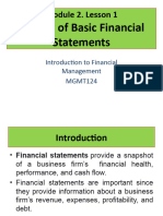 MGMT124 Review of The Basic Financial Statements