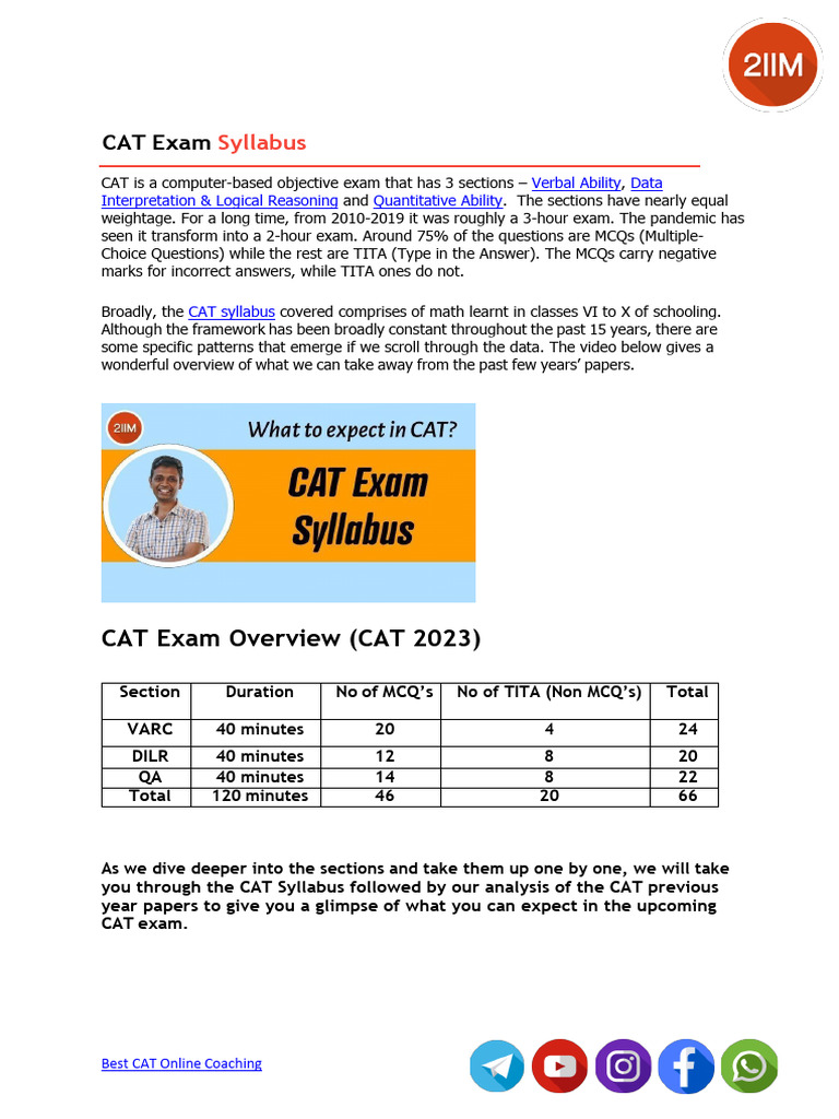 CAT EXAM SYLLABUS FOR MBA PDF DOWNLOAD FREE visual data 5