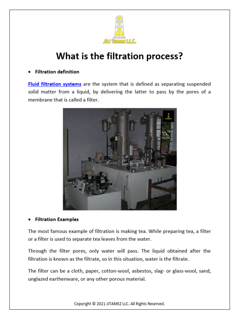 What Is The Filtration Process | PDF | Mixture | Filtration