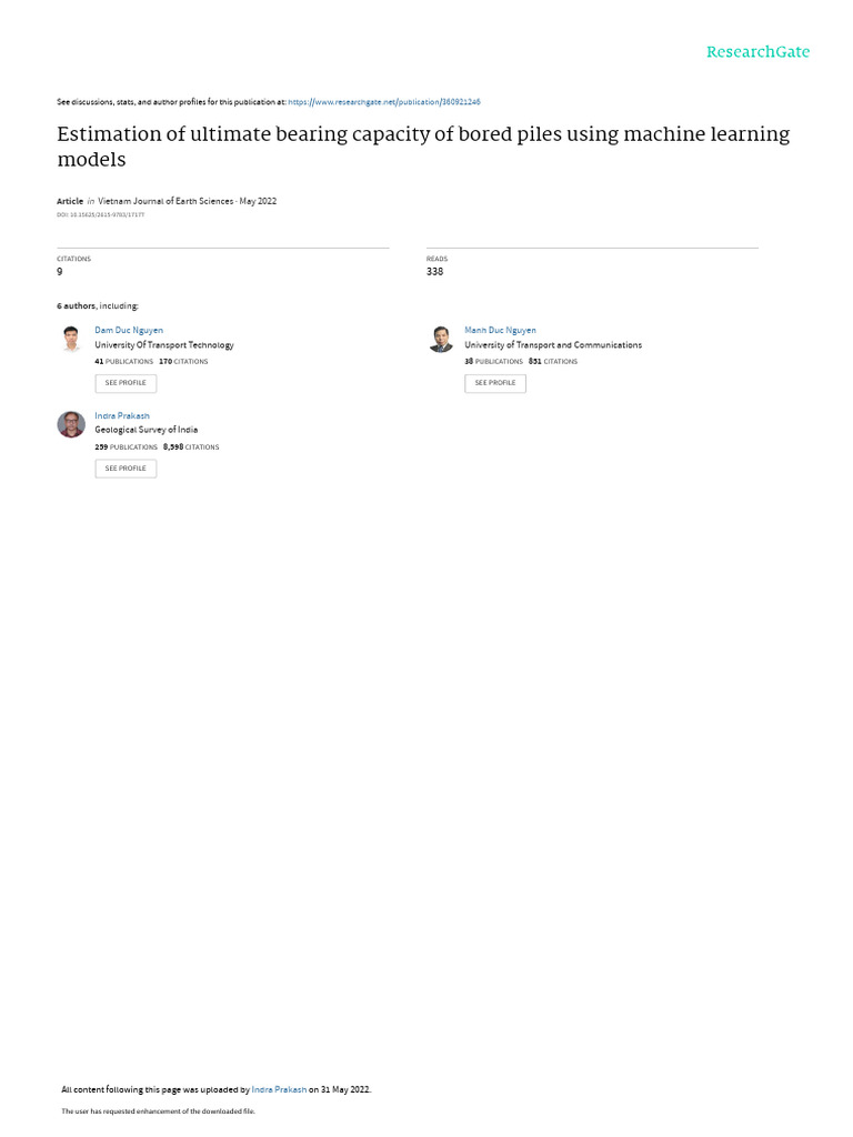 Bored Pile Capacity Estimation Using ML | PDF | Support Vector Machine ...