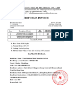 Proforma Invoice: Wuxi Xinfeituo Metal Material Co., LTD