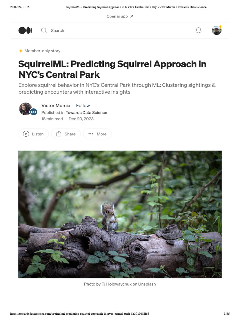 Squirrel Behavior Prediction in NYC | PDF | Cluster Analysis ...