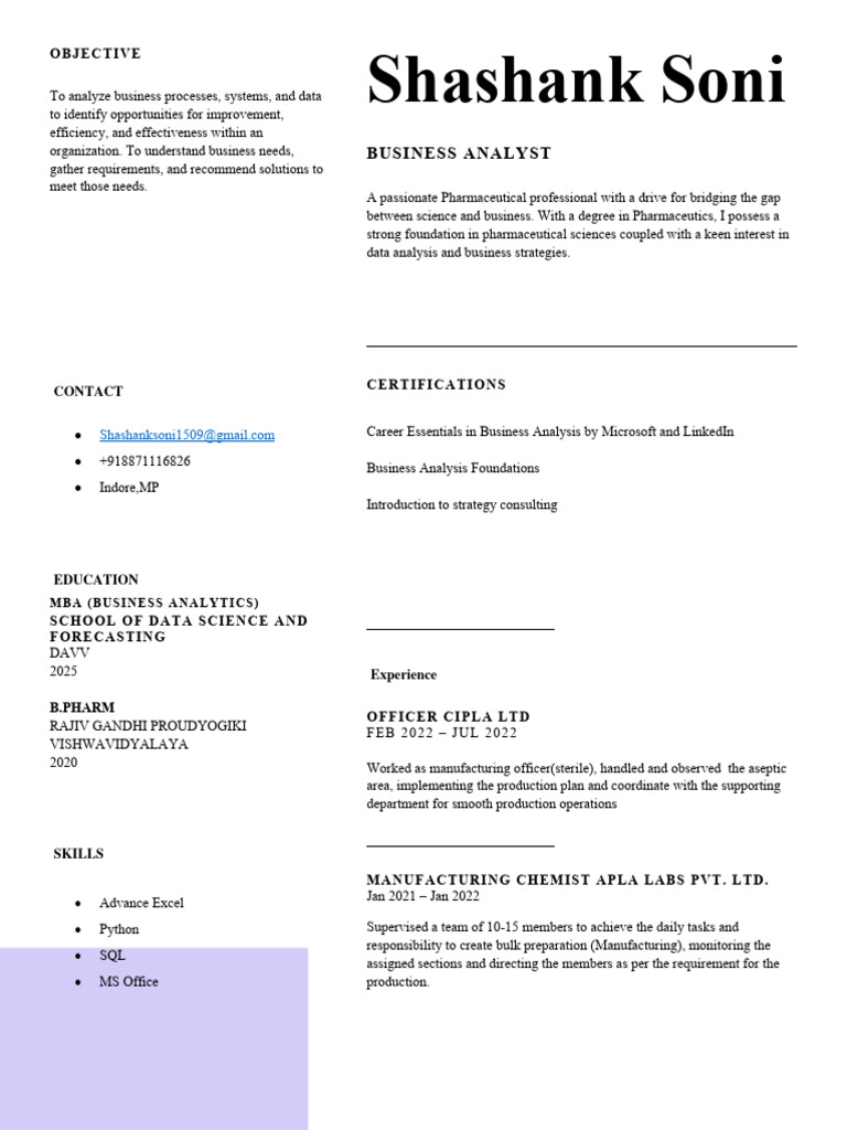 BA CV | PDF