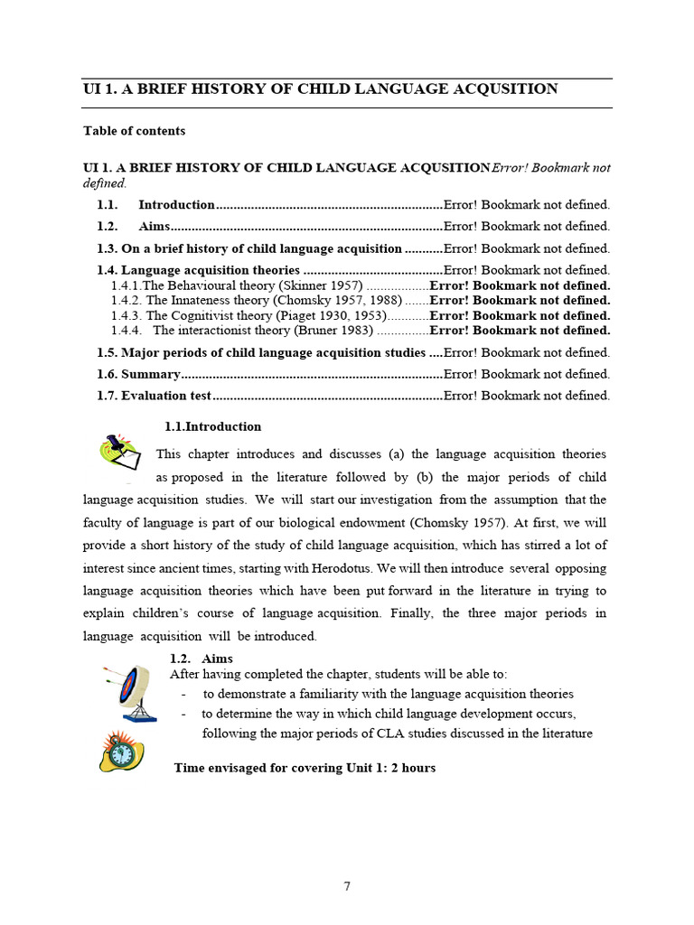History of Child Language Acquisition | PDF | Language Acquisition ...