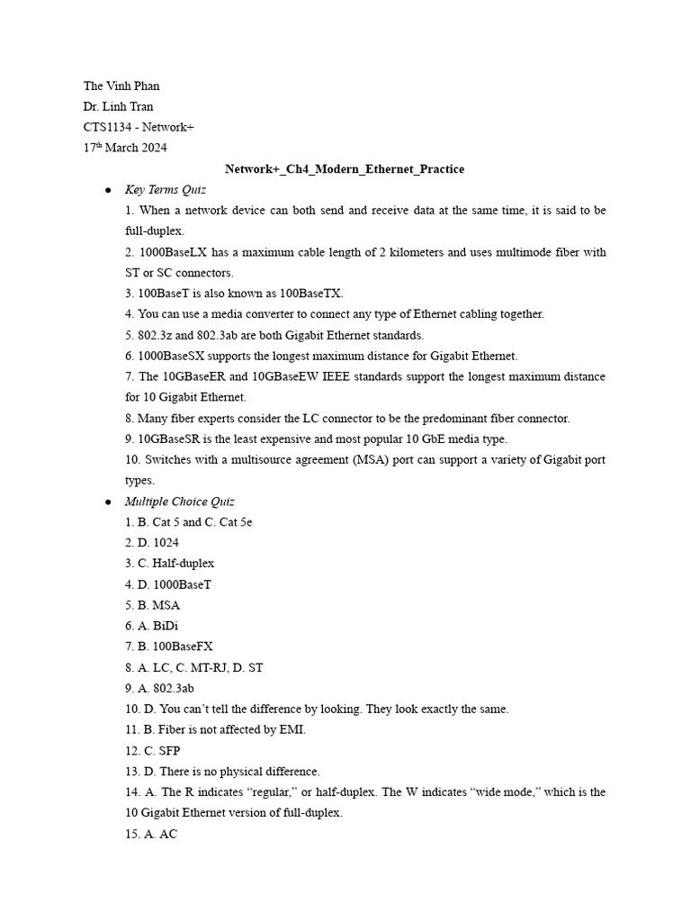 Ch4 Modern Ethernet Download Free Pdf Ethernet Computer Network