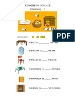 Prepositions of Place + School Objects