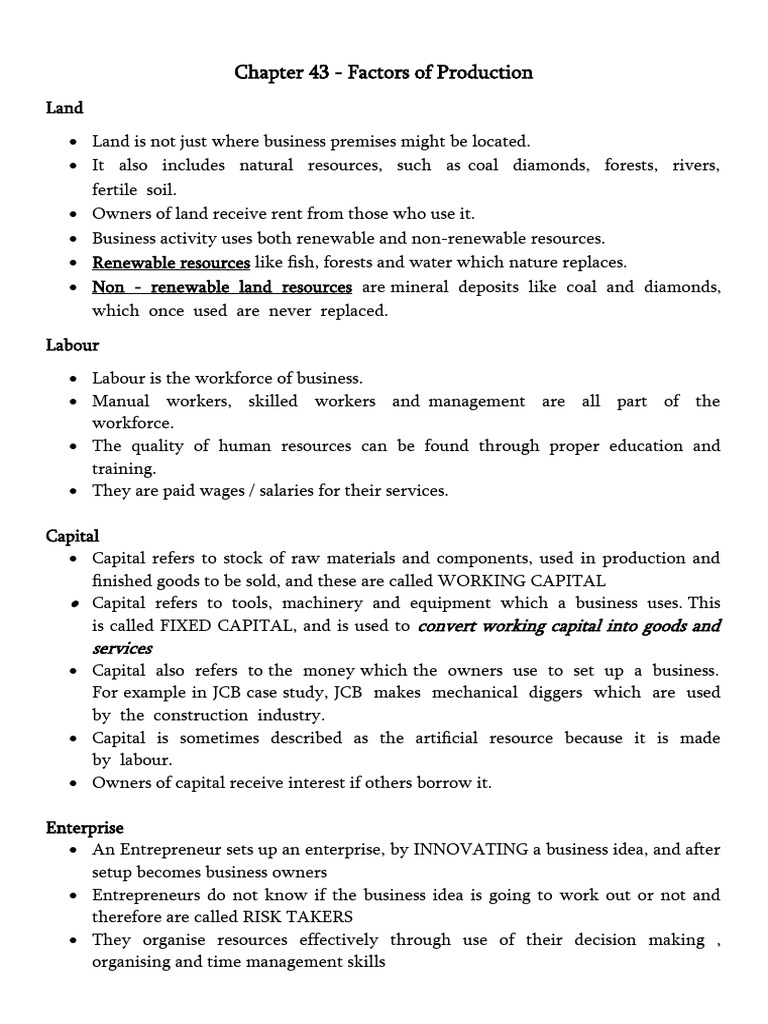 Understanding Factors of Production | PDF | Capital (Economics ...