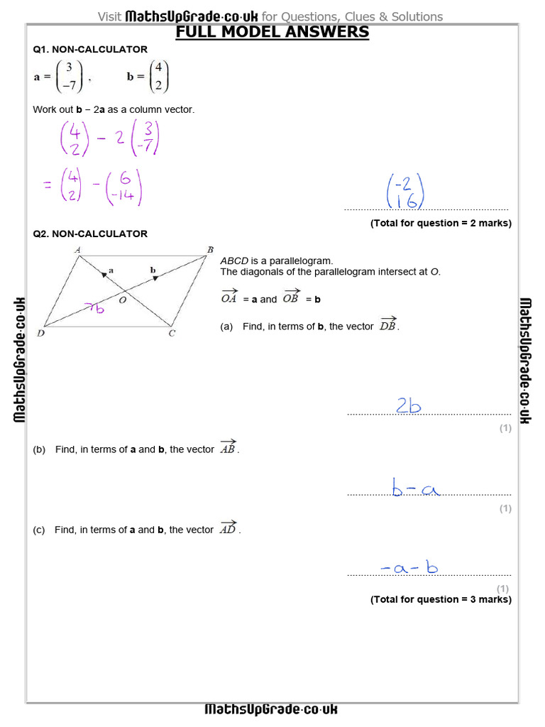 Vector Calculations and Proofs Guide | PDF | Analytic Geometry ...