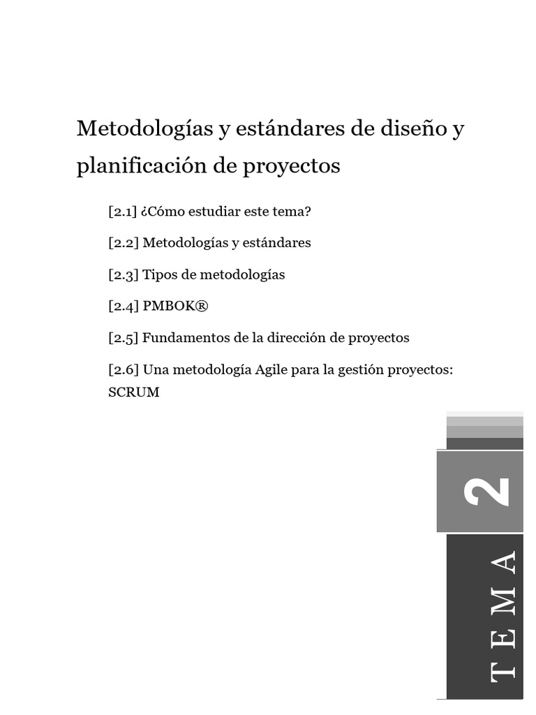 Tema2 - Diseño y Planificación de Proyectos | PDF | Scrum (desarrollo ...
