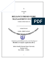 Reliance Fresh Store Management System-synopsis-JSP-final-IGNOU