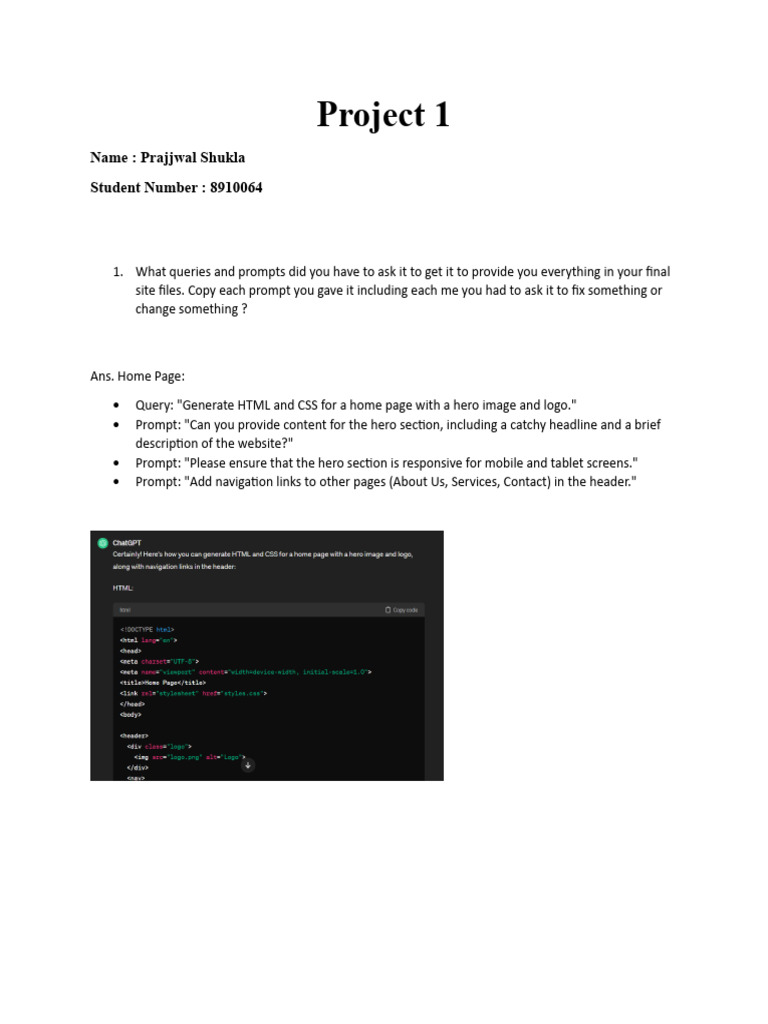 Project ai pdf html page layout