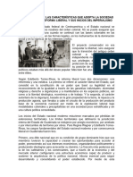 Identificación de Las Características Que Adopta La Sociedad A Partir de La Reforma Liberal y Sus Inicios Del Imperialismo