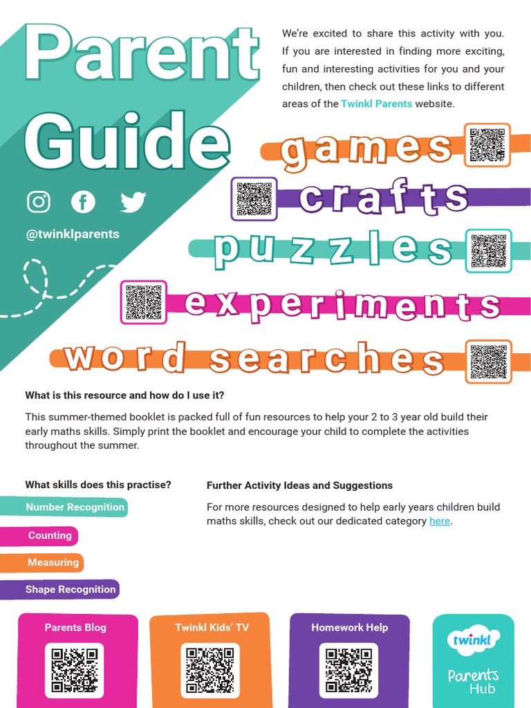 Summer Maths Activity Booklet for Kids | PDF